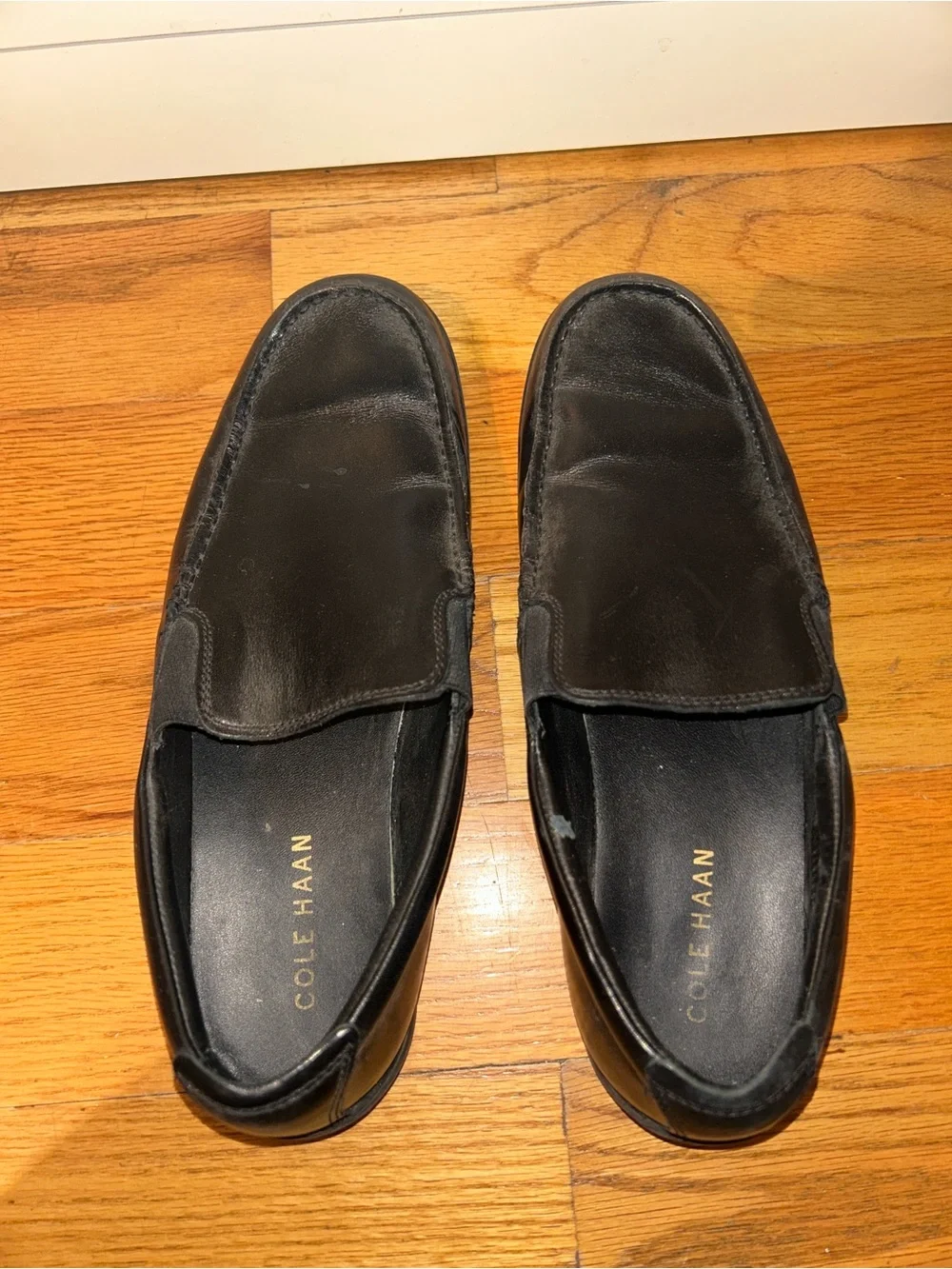 Cole Haan Black Leather Slip-On Loafers